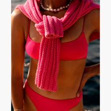 Bikini Sol Searcher Mini Crop (Parte de Arriba) Rosa para Mujer
