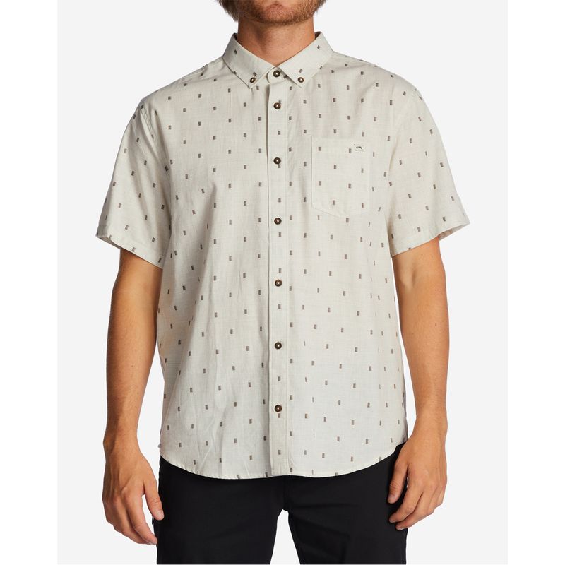 Camisa-Para-Hombre-Manga-Corta-All-Day-Jacquard-Beige-Billabong