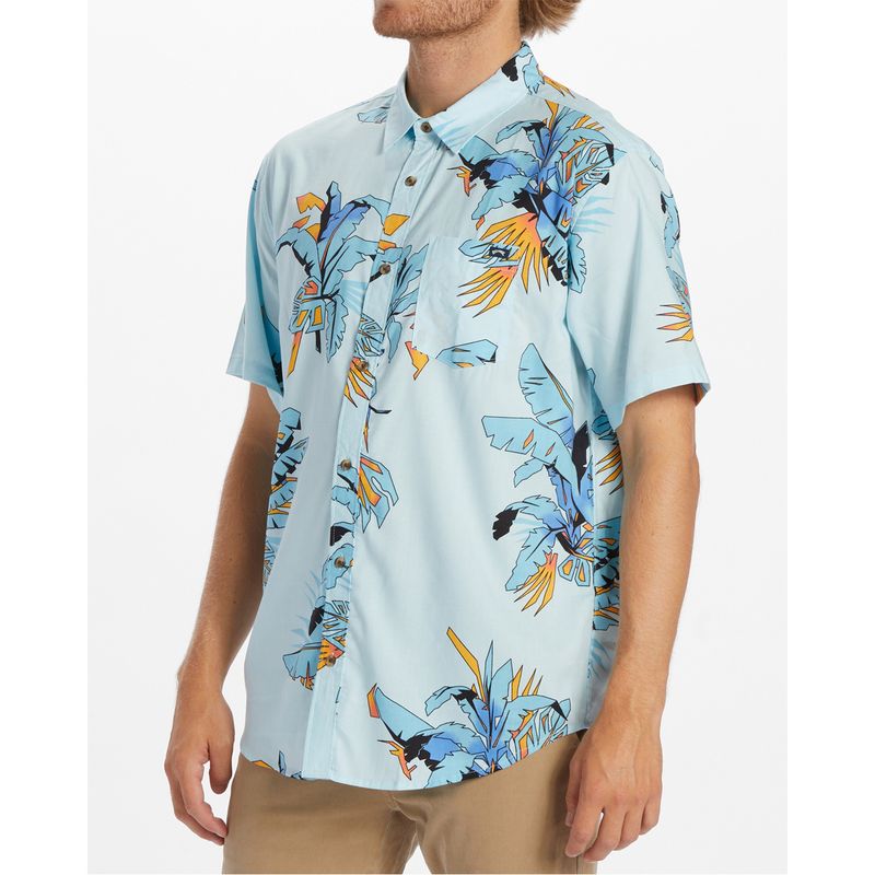 Camisa-Para-Hombre-Manga-Corta-Sundays-Celeste-Billabong