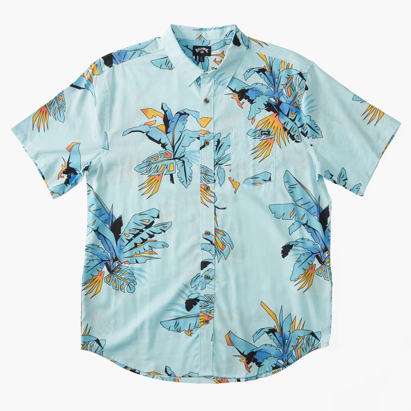 Camisa-Para-Hombre-Manga-Corta-Sundays-Celeste-Billabong