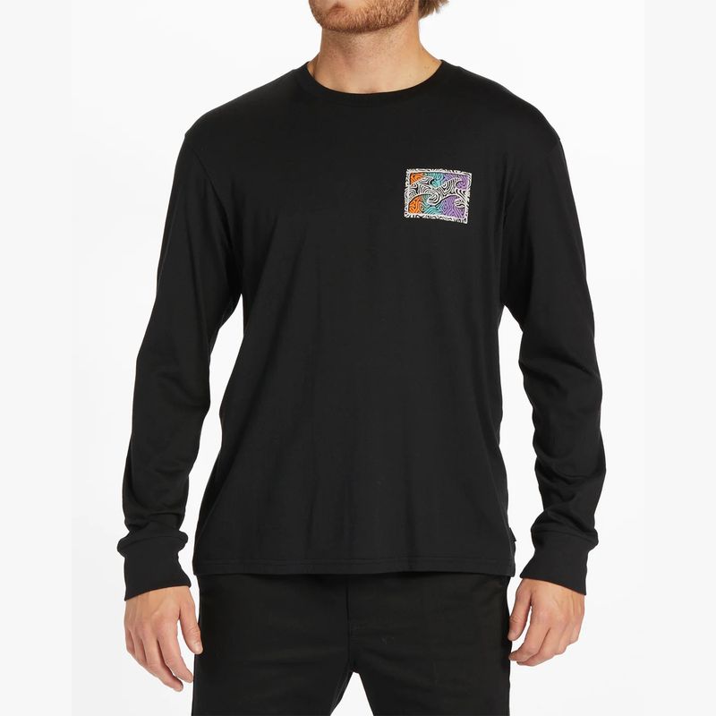 Polo-Para-Hombre-Manga-Larga-Crayon-Wave-Negro-Billabong