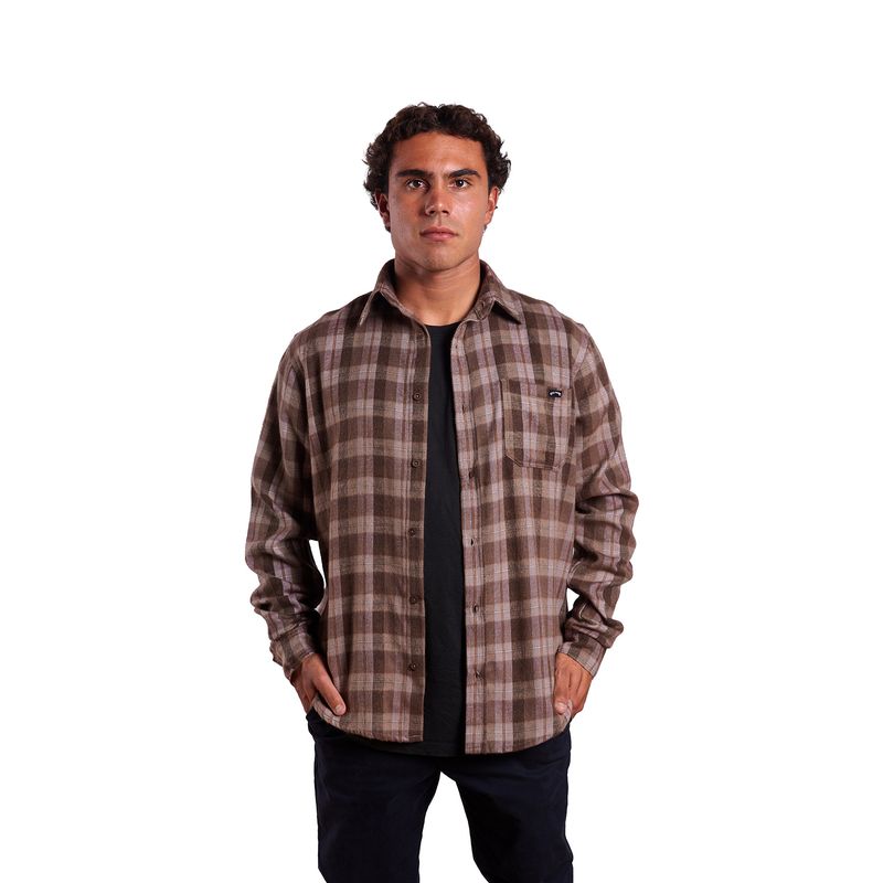 Camisa-Para-Hombre--Coastline-Marron-Billabong