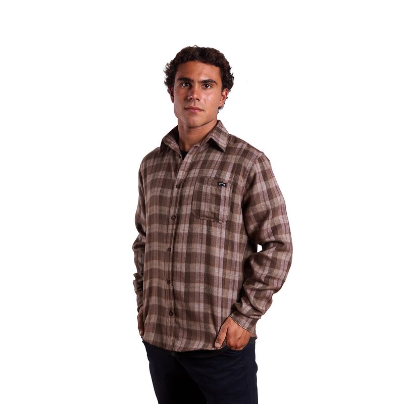 Camisa-Para-Hombre--Coastline-Marron-Billabong