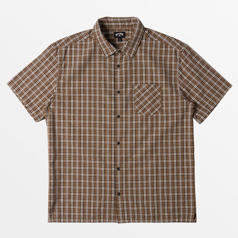 Camisa-Para-Hombre-Manca-Corta-Mogul-Marron-Billabong