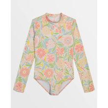 Ropa De Baño Para Niña  Girls' Is This Love Long Sleeve Onepiece Multicolor Billabong