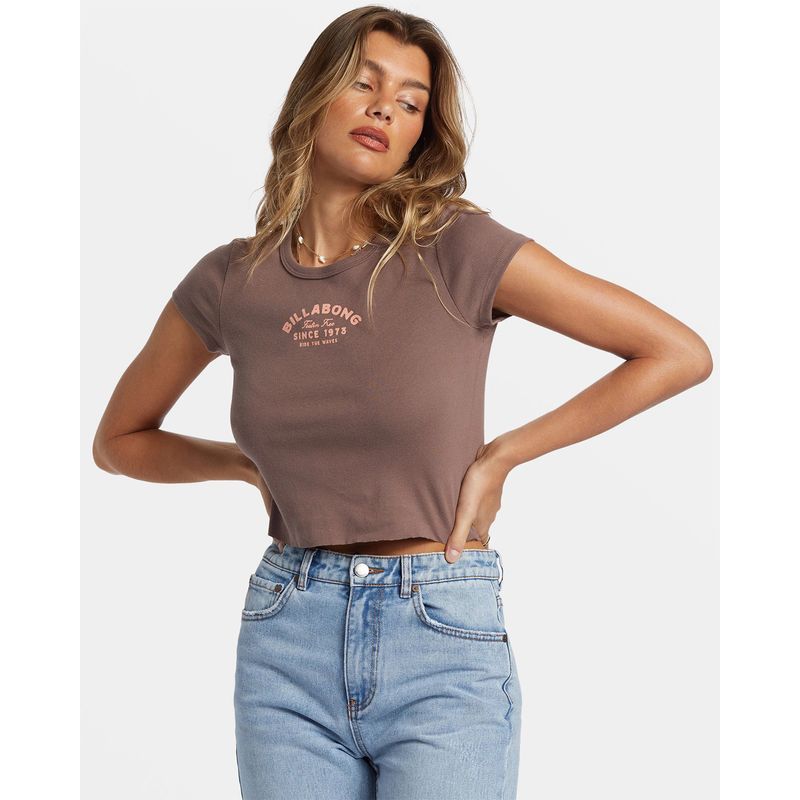 Polo-Para-Mujer-Manga-Corta-Feelin-Free-Marron-Billabong