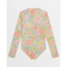Ropa De Baño Para Niña  Girls' Is This Love Long Sleeve Onepiece Multicolor Billabong