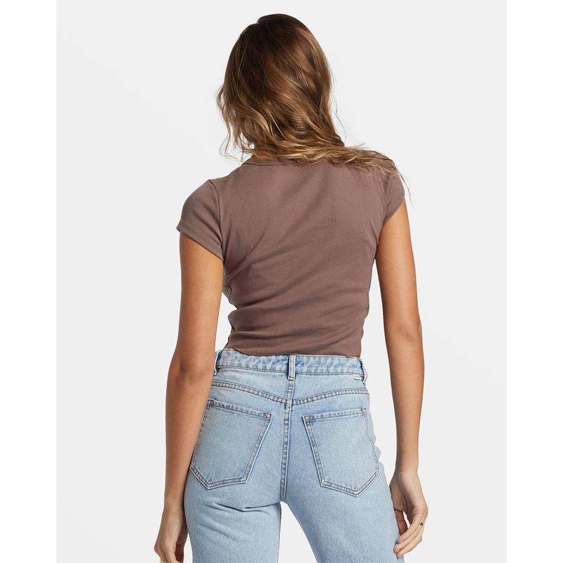 Polo-Para-Mujer-Manga-Corta-Feelin-Free-Marron-Billabong