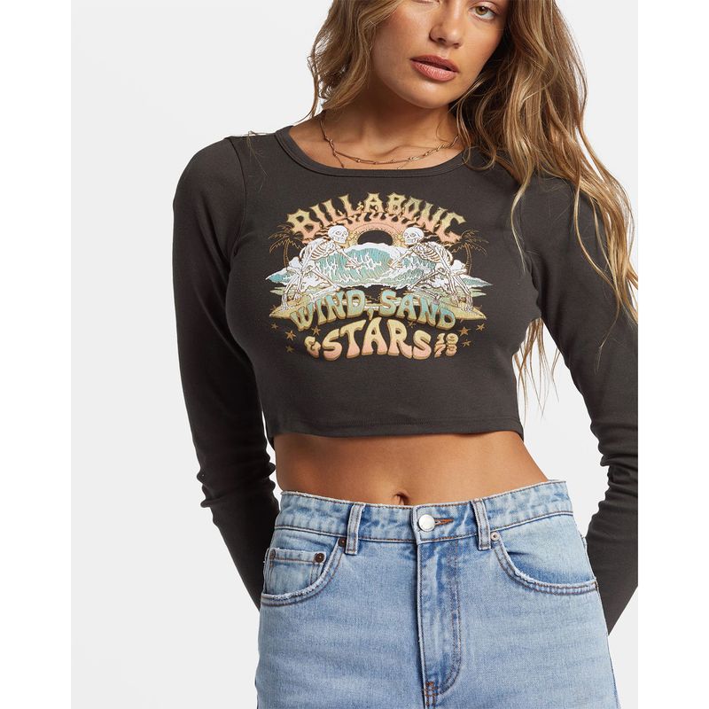 Polo-Para-Mujer-Manga-Larga-Stars-In-Your-Eyes-Negro-Billabong