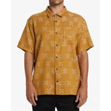 Camisa Para Hombre Manga Corta Sundays Jacquard Mostaza Billabong