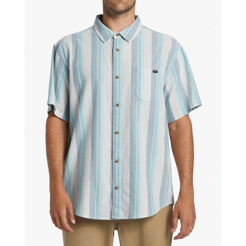 Camisa-Para-Hombre-Manga-Corta-All-Day-Stripe-Ss-Celeste-Billabong