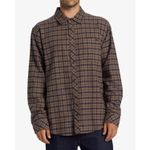 Camisa-Para-Hombre-Manga-Larga-Coastline-Flannel-Marron-Billabong