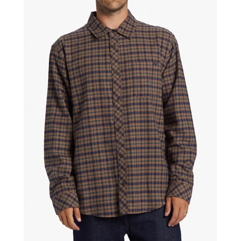 Camisa-Para-Hombre-Manga-Larga-Coastline-Flannel-Marron-Billabong