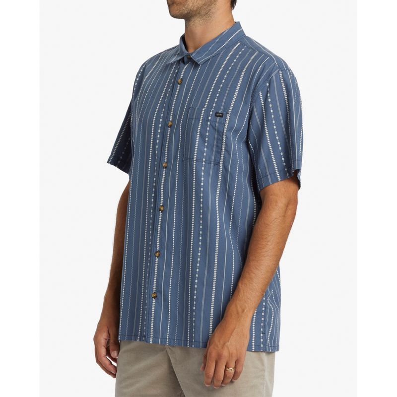 Camisa-Para-Hombre-Manga-Corta-Sundays-Jacquard-Azul-Billabong