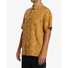 Camisa Para Hombre Manga Corta Sundays Jacquard Mostaza Billabong