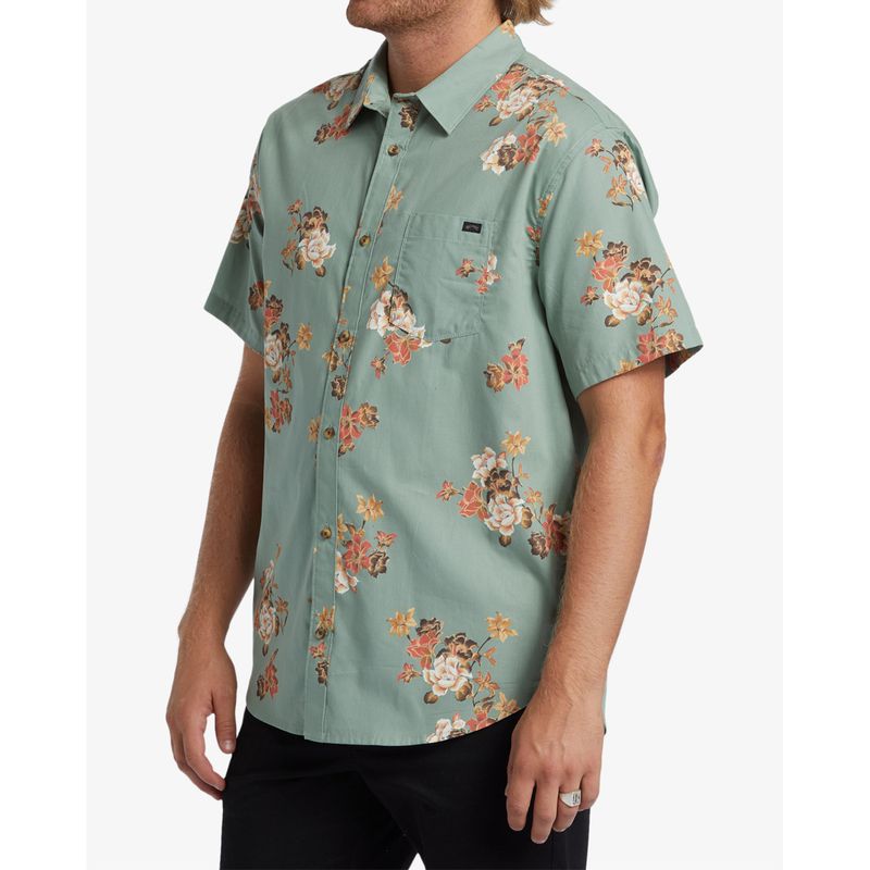 Camisa-Para-Hombre-Manga-Corta-Sundays-Mini-Ss-Verde-Billabong