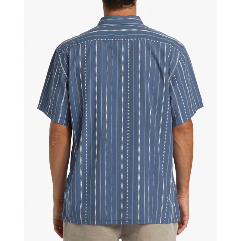 Camisa-Para-Hombre-Manga-Corta-Sundays-Jacquard-Azul-Billabong