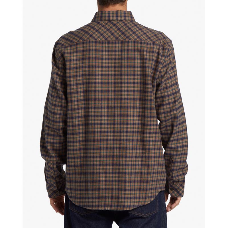 Camisa-Para-Hombre-Manga-Larga-Coastline-Flannel-Marron-Billabong
