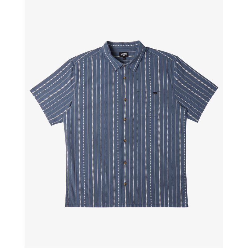 Camisa-Para-Hombre-Manga-Corta-Sundays-Jacquard-Azul-Billabong