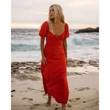 Vestido Para Mujer  Burning Love  Maxi Rojo Billabong