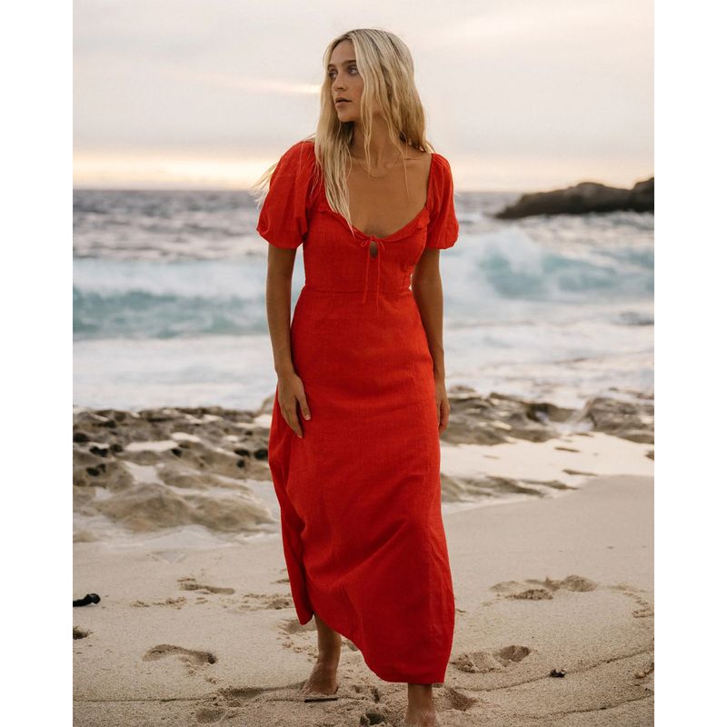 Vestido-Para-Mujer--Burning-Love--Maxi-Rojo-Billabong