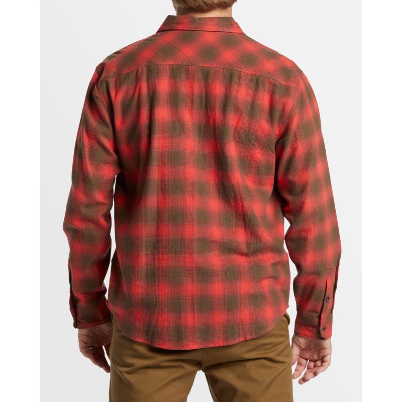 Camisa-Para-Hombre-Manga-Larga-Coastline-Flannel-Rojo-Billabong