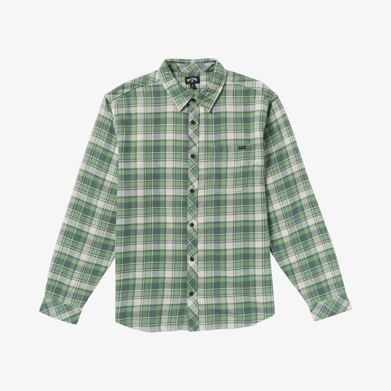 Camisa-Para-Hombre-Manga-Larga-Coastline-Flannel-Verde-Billabong