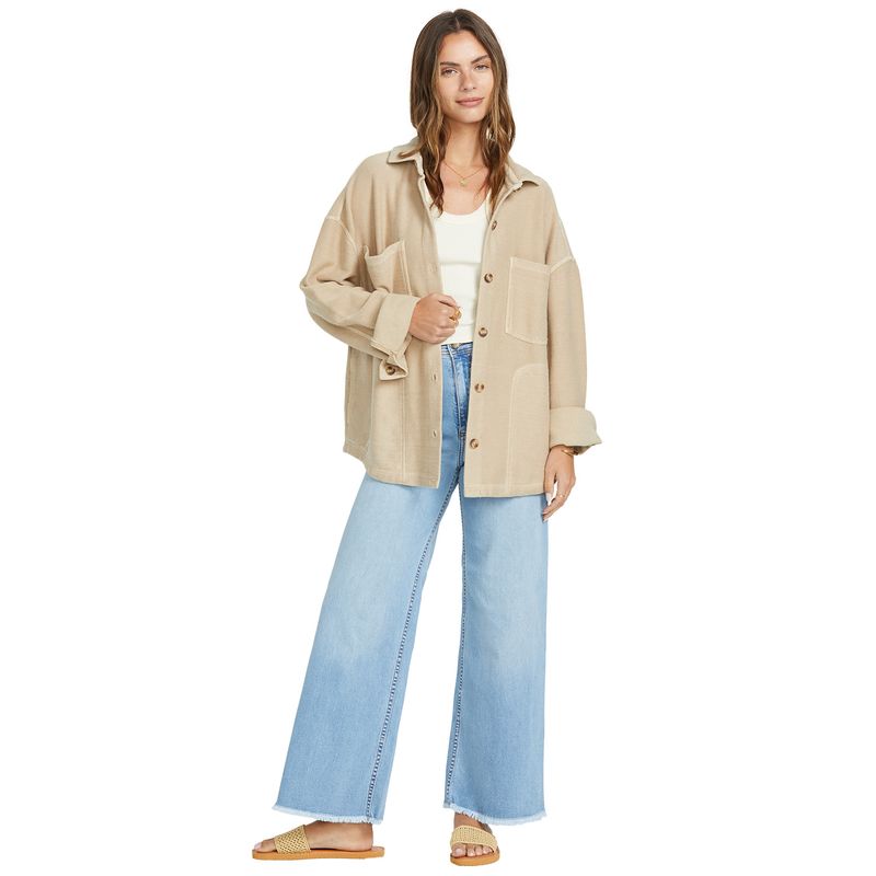 Casaca-Para-Mujer-Everytime-Fleece-Shacket-Beige-Billabong