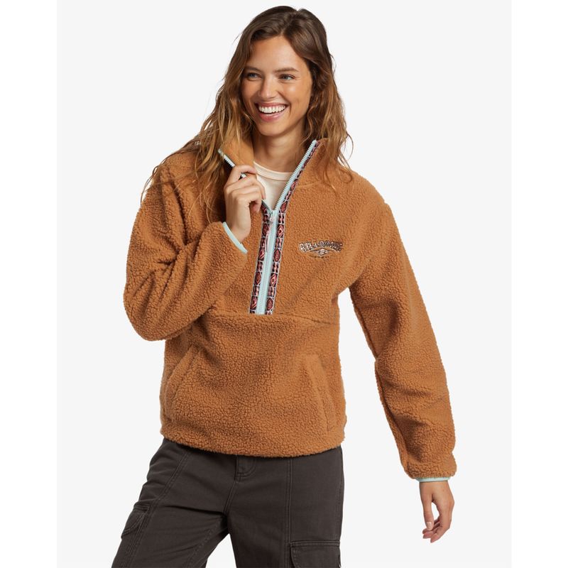 Poleron-Para-Mujer-Horizon-Half-Zip-Marron-Billabong