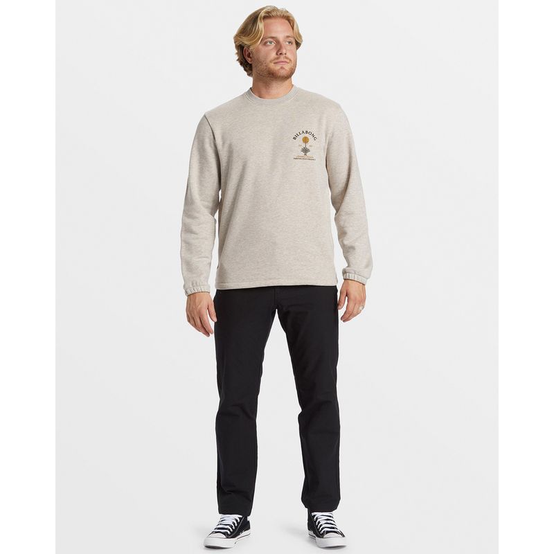 Polera-Para-Hombre-Compass-Crew-Beige-Billabong