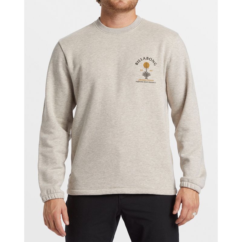 Polera-Para-Hombre-Compass-Crew-Beige-Billabong
