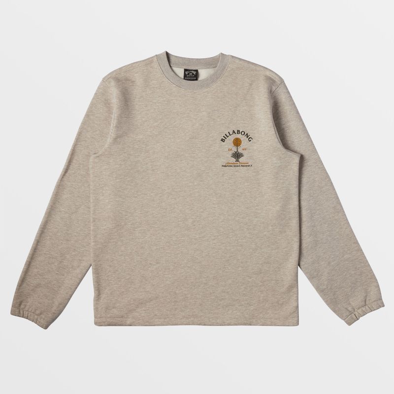 Polera-Para-Hombre-Compass-Crew-Beige-Billabong