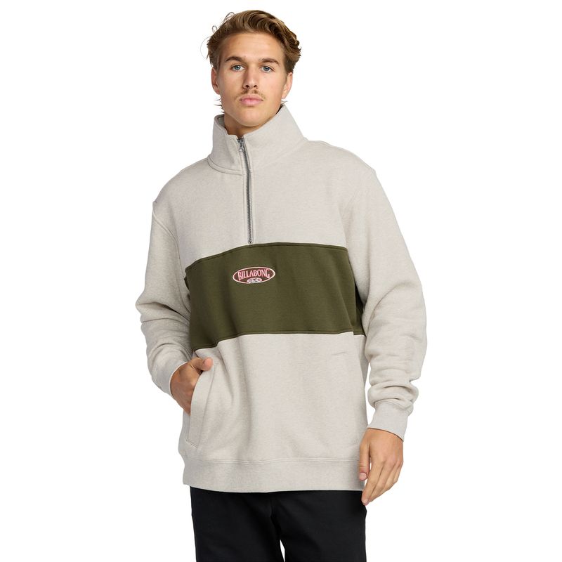 Polera-Para-Hombre-Bad-Dog-3-4-Mock-Beige-Billabong