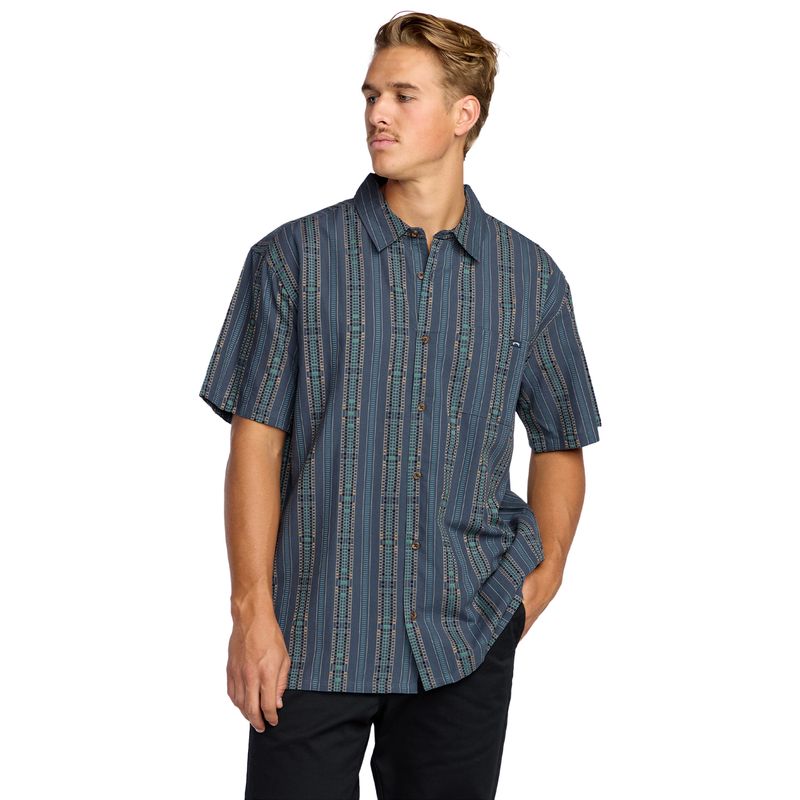 Camisa-Para-Hombre-Manga-Corta-Sundays-Jacquard-SS-Azul-Billabong