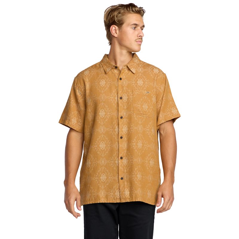 Camisa-Para-Hombre-Manga-Corta-Sundays-Jacquard-SS-Amarillo-Billabong