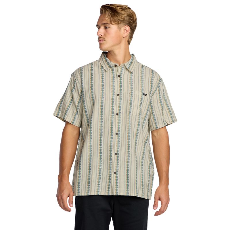 Camisa-Para-Hombre-Manga-Corta-Sundays-Jacquard-SS-Beige-Billabong