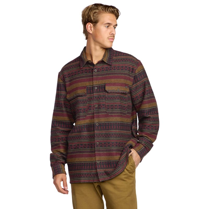 Camisa-Para-Hombre-Manga-Larga-Offshore-Jacquard-Flannel-Brick-Billabong