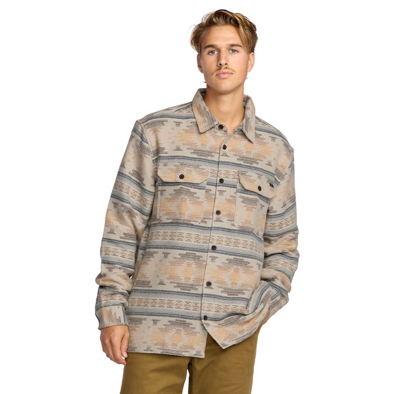 Camisa-Para-Hombre-Manga-Larga-Offshore-Jacquard-Flannel-Beige-Billabong