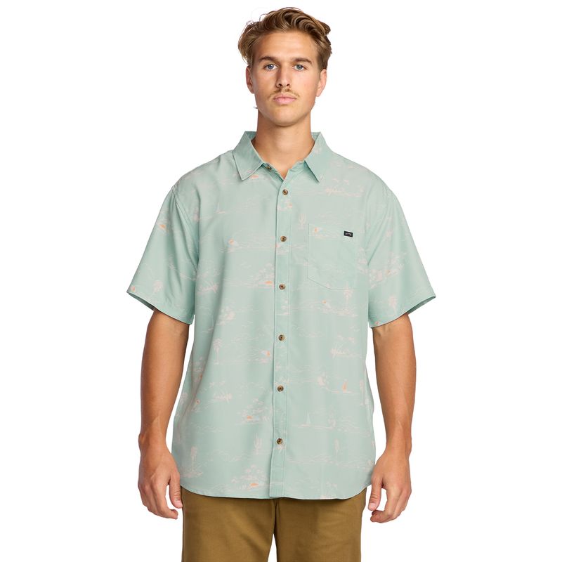 Camisa-Para-Hombre-Manga-Corta-Sundays-Lounge-SS-Verde-Billabong