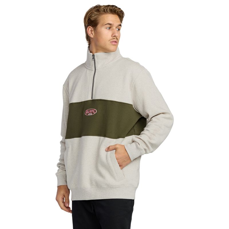 Polera-Para-Hombre-Bad-Dog-3-4-Mock-Beige-Billabong