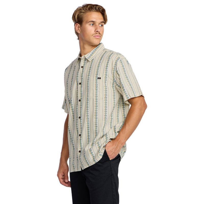 Camisa-Para-Hombre-Manga-Corta-Sundays-Jacquard-SS-Beige-Billabong