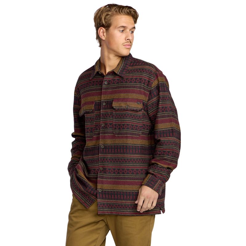 Camisa-Para-Hombre-Manga-Larga-Offshore-Jacquard-Flannel-Brick-Billabong