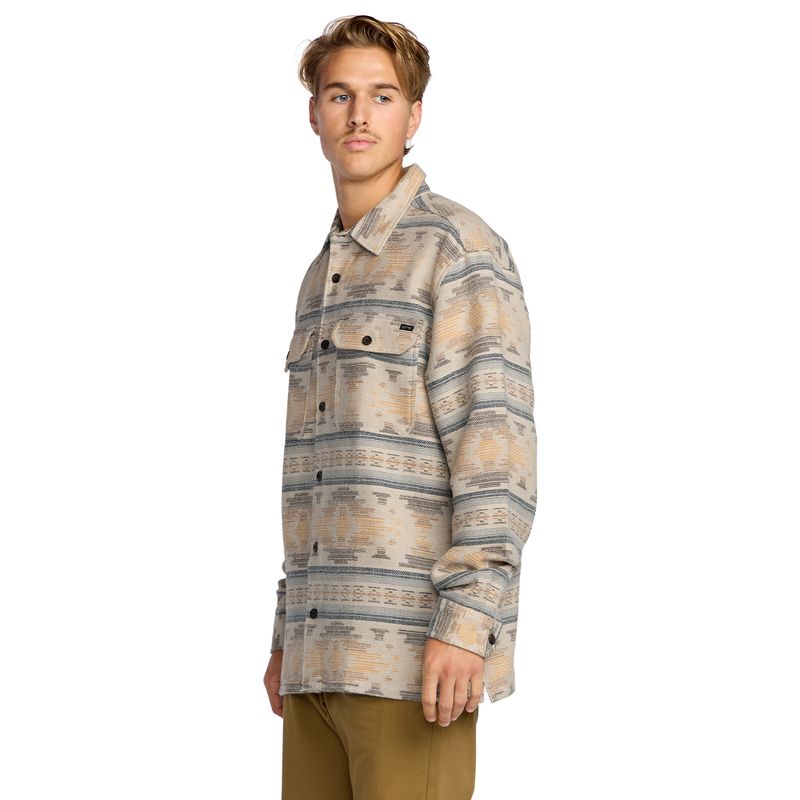 Camisa-Para-Hombre-Manga-Larga-Offshore-Jacquard-Flannel-Beige-Billabong