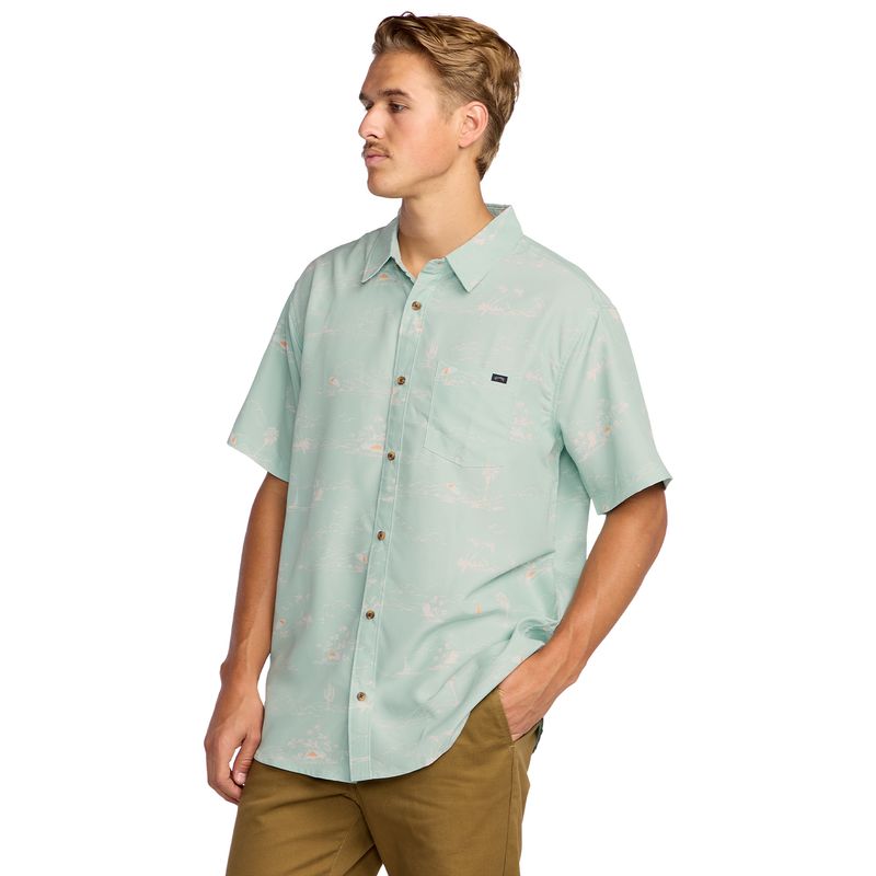 Camisa-Para-Hombre-Manga-Corta-Sundays-Lounge-SS-Verde-Billabong