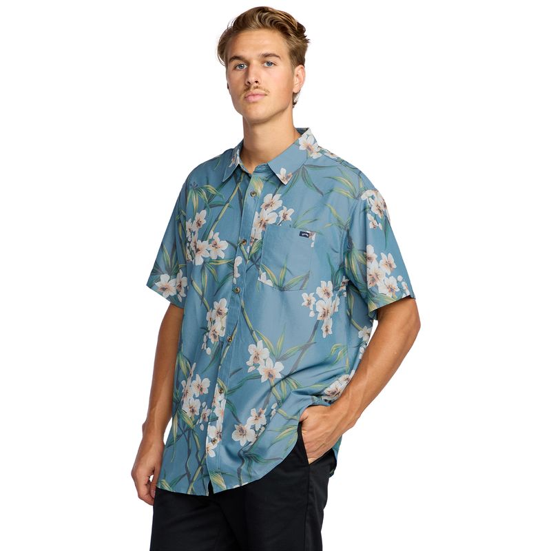 Camisa-Para-Hombre-Manga-Corta-Sundays-Lounge-SS-Azul-Billabong