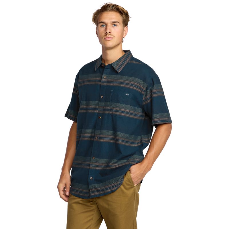 Camisa-Para-Hombre-Manga-Corta-All-Day-Stripe-SS-Azul-Billabong