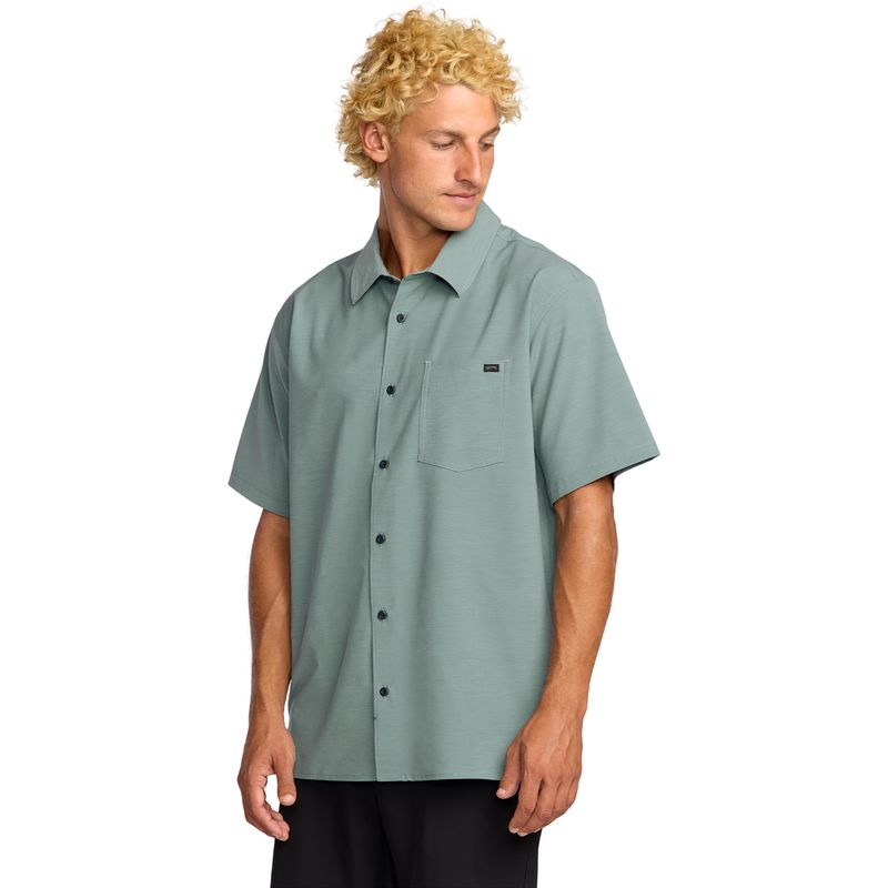 Camisa-Para-Hombre-Manga-Corta-Surftrek-Transit-Azul-Billabong