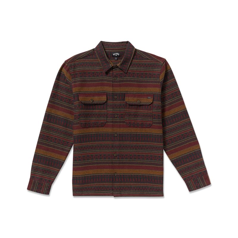 Camisa-Para-Hombre-Manga-Larga-Offshore-Jacquard-Flannel-Brick-Billabong