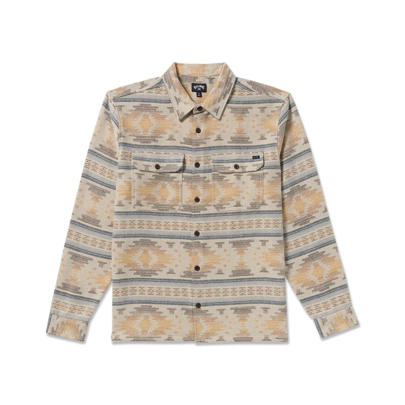 Camisa-Para-Hombre-Manga-Larga-Offshore-Jacquard-Flannel-Beige-Billabong