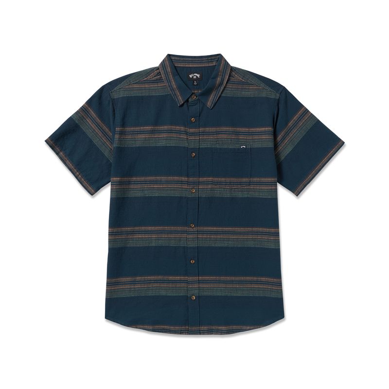 Camisa-Para-Hombre-Manga-Corta-All-Day-Stripe-SS-Azul-Billabong